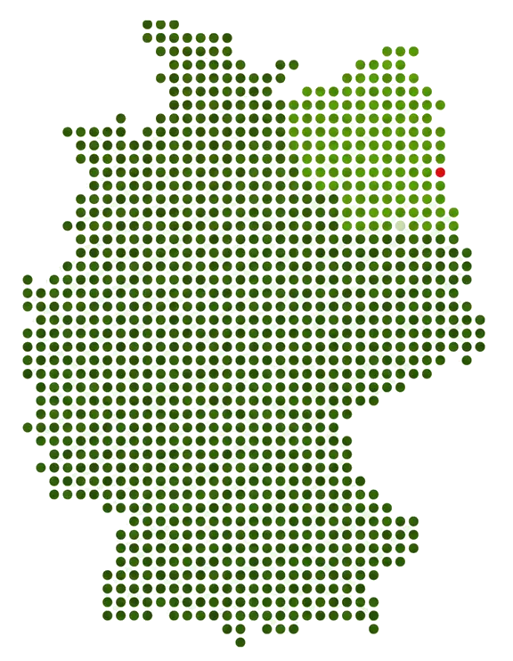 Karte des Liefergebietes im Nord-Osten